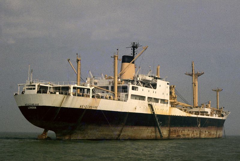 MEADOWBANK laid up in the River Blackwater. Date: 5 September 1982.